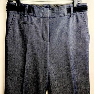 BCBG MAXAZRIA Dress Slacks Dark Denim with Velvet Accents